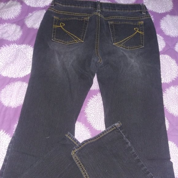 Black Denim/The Children's Place skinny stretch Jeans in Size 14 - Picture 1 of 3